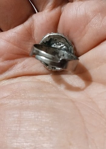 Siyah Boncuklu Gotik Kadın Yüzük - Görsel 6