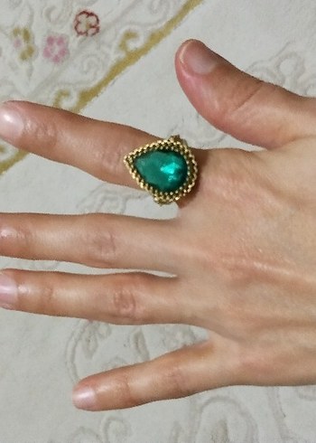 Boncuklu Turkuaz Bohem Kadın Yüzük - Görsel 2