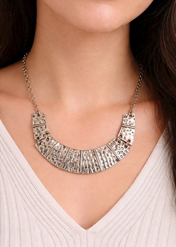 Bohem Zincir Detaylı Gri Kadın Kolye - Görsel 2