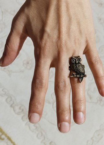Vintage Bohem Baykuş Figürlü Kadın Yüzük - Görsel 5