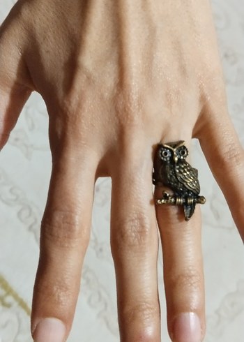 Vintage Bohem Baykuş Figürlü Kadın Yüzük - Görsel 3
