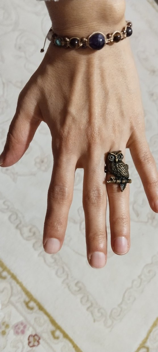 Vintage Bohem Baykuş Figürlü Kadın Yüzük - Görsel 5