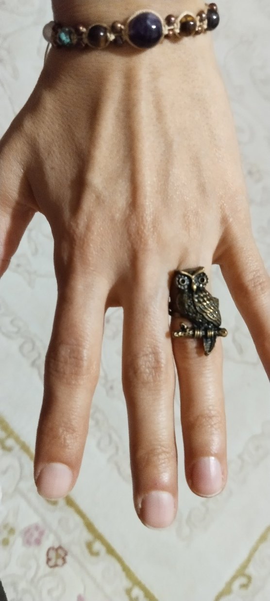 Vintage Bohem Baykuş Figürlü Kadın Yüzük - Görsel 3