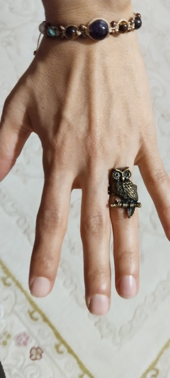 Vintage Bohem Baykuş Figürlü Kadın Yüzük - Görsel 2