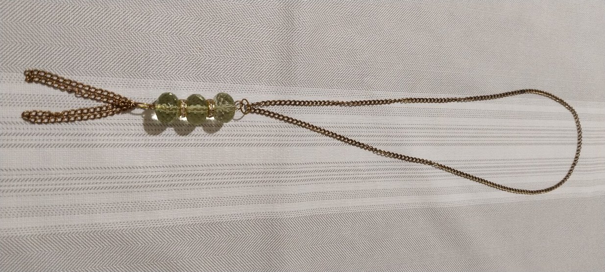 Uzun Zincir Detaylı yeşil kolye - Görsel 3