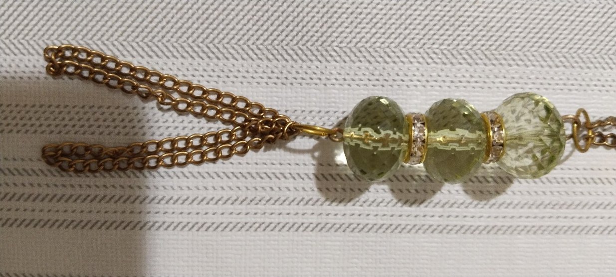 Uzun Zincir Detaylı yeşil kolye - Görsel 4