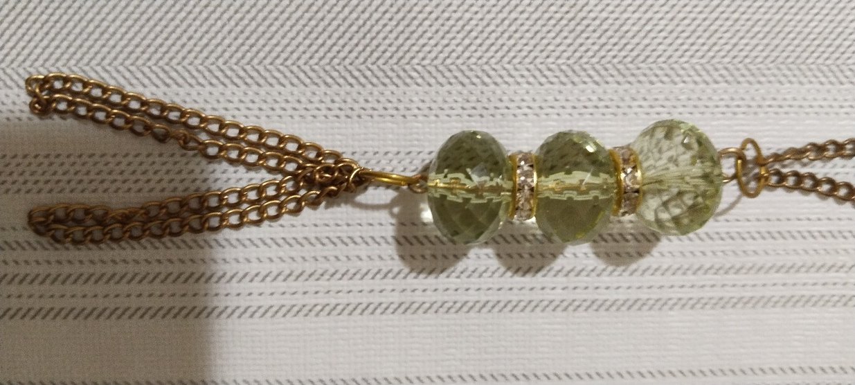 Uzun Zincir Detaylı yeşil kolye - Görsel 2