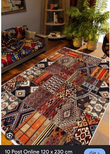 Çok Renkli Bohem Desenli Halı 120x230 cm