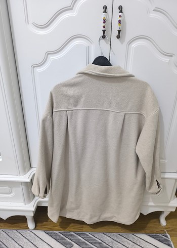 Bej Düğmeli Midi Kadın Keten Kaban - Görsel 5