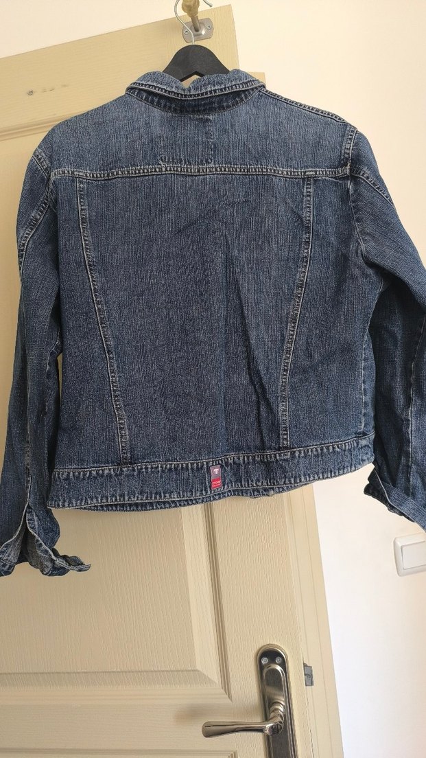 Düğmeli Kadın Lacivert Denim Ceket - Görsel 2