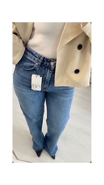 Zara ZR ETİKETLİ WİDE LEG JEAN