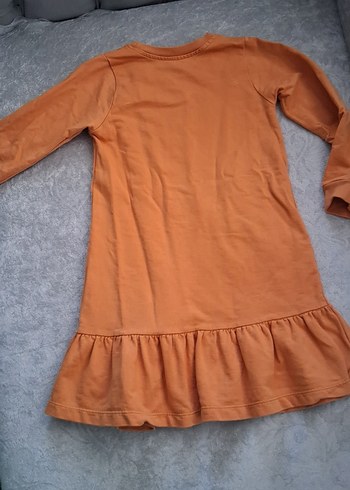 Uzun Kollu Kahverengi Kız Elbisesi - Görsel 2