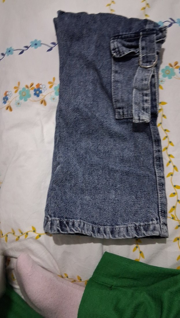 Gri Renkli Bol Kesim kız Kot Pantolon - Görsel 3