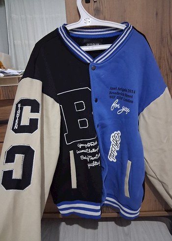 Baskılı Mavi Düğmeli Ceket - Görsel 3