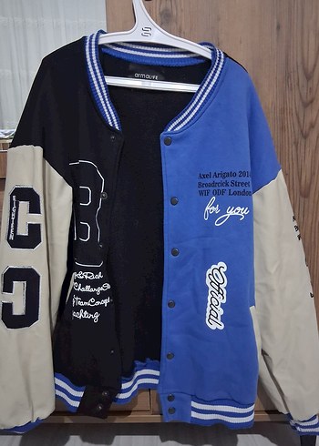 Baskılı Mavi Düğmeli Ceket - Görsel 5