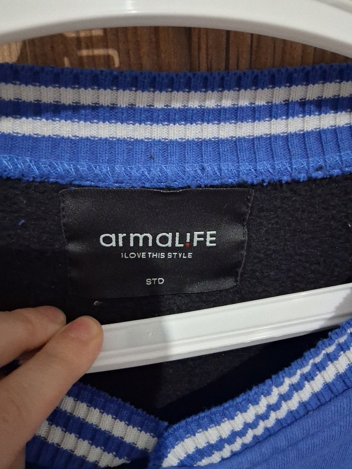 Baskılı Mavi Düğmeli Ceket - Görsel 2