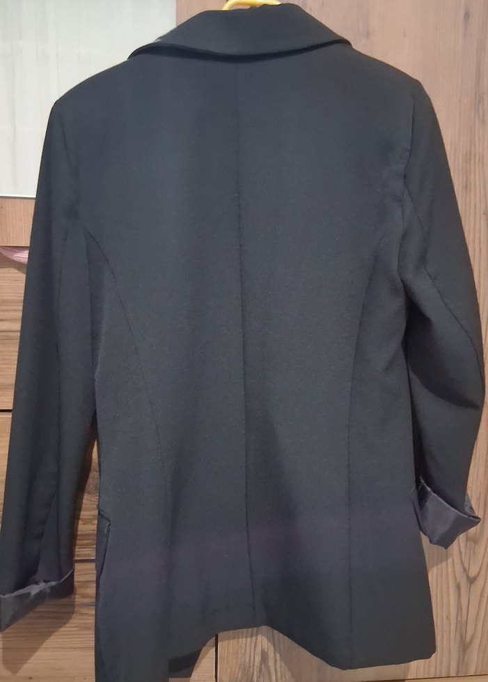 Düğmeli Siyah Kadın Blazer Ceket - Görsel 2