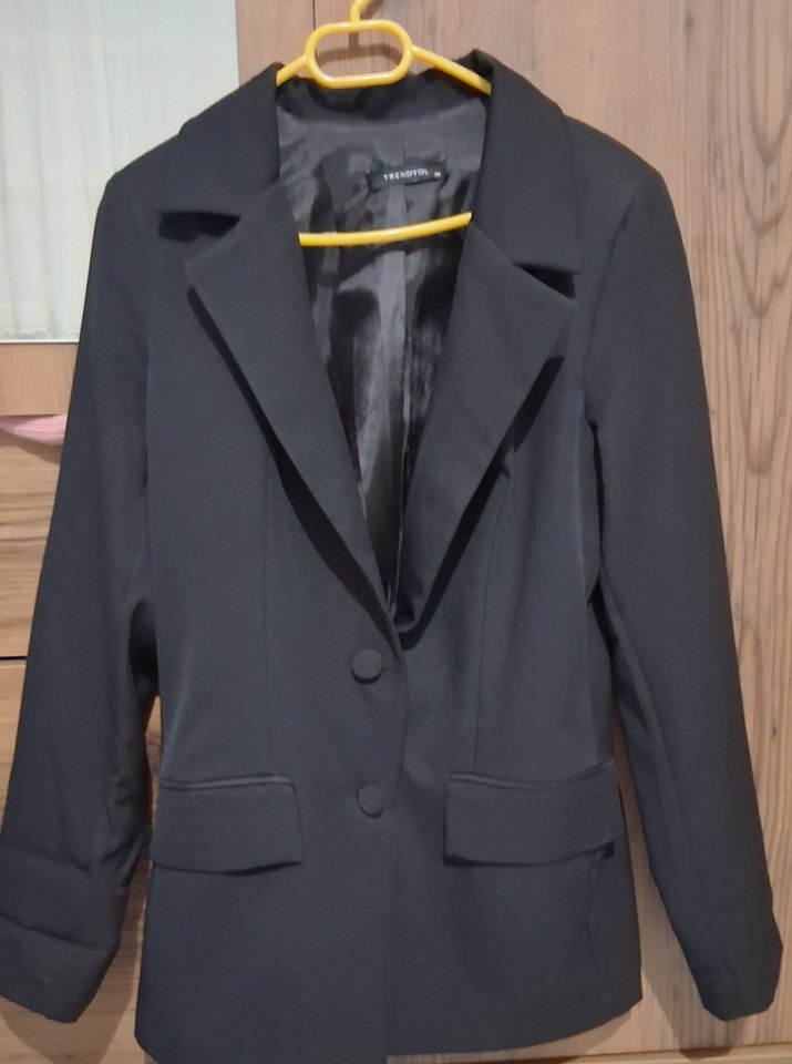 Düğmeli Siyah Kadın Blazer Ceket - Görsel 3