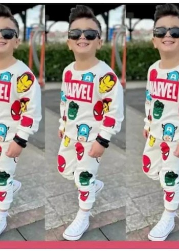Renkli Marvel Baskılı Erkek Çocuk Eşofman Takımı