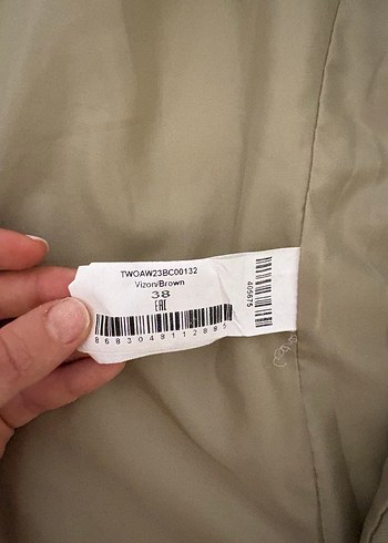 Bej Kadın Düğmeli Midi Blazer Ceket - Görsel 4