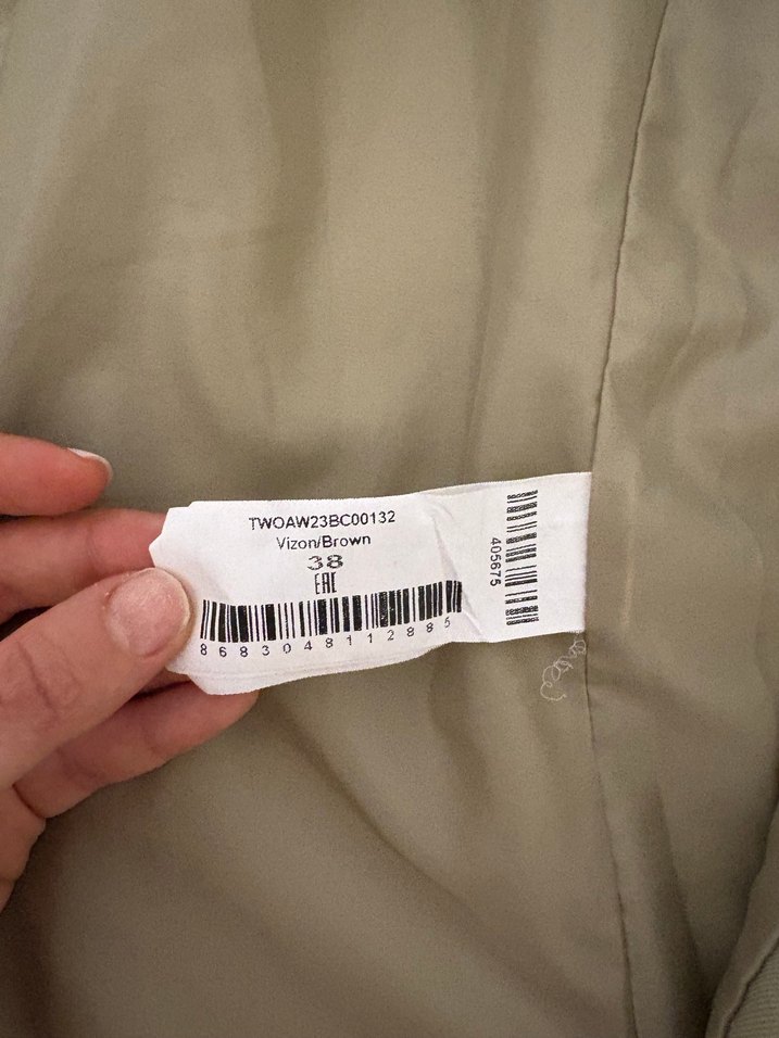 Bej Kadın Düğmeli Midi Blazer Ceket - Görsel 4