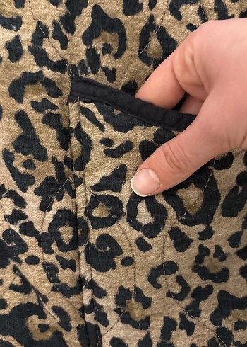 Kahverengi Leopar Desenli Kadın Ceket - Görsel 2