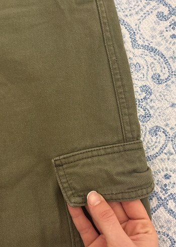 Kadın Kemerli Gri Loose Fit Kot Pantolon - Görsel 2
