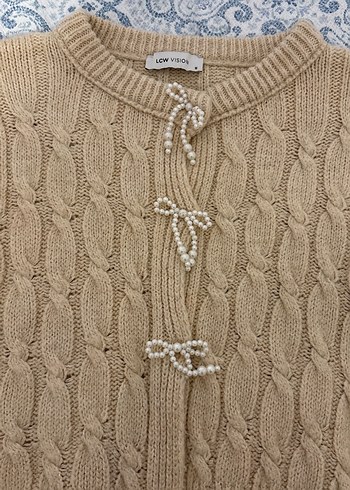 Bej Örgü Kadın Hırka - Görsel 2