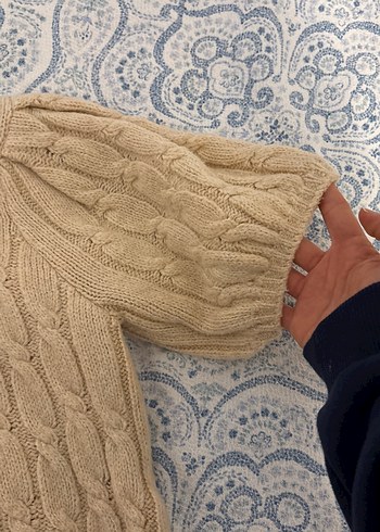 Bej Örgü Kadın Hırka - Görsel 3