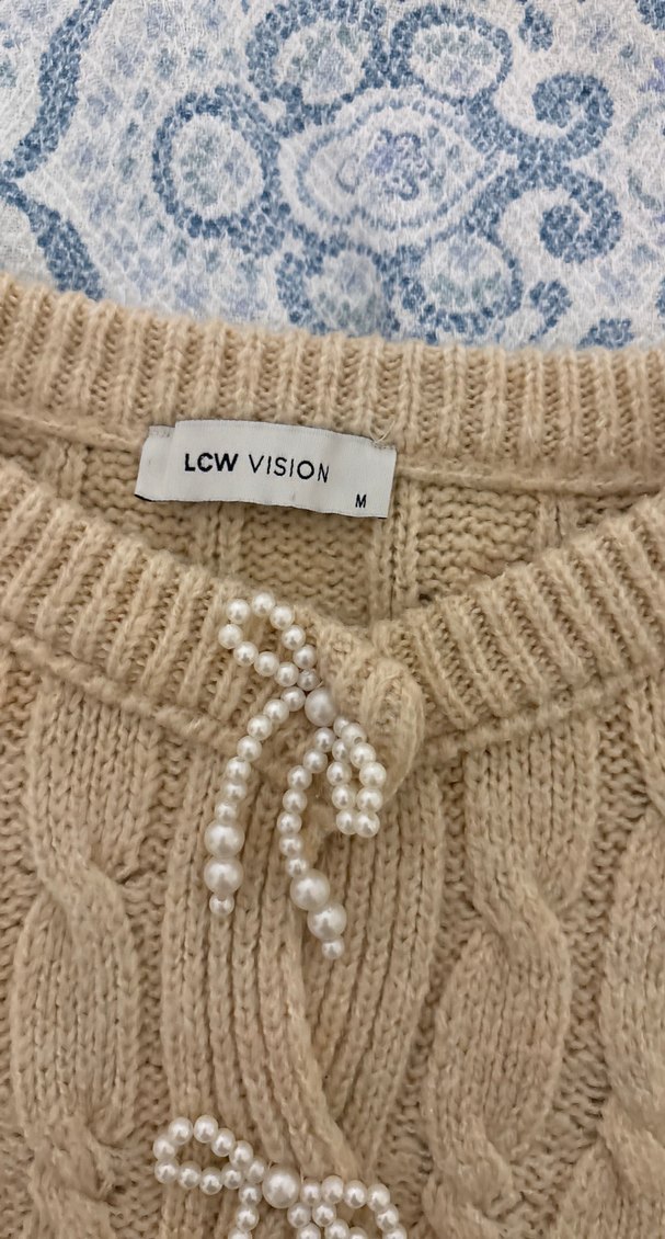 Bej Örgü Kadın Hırka - Görsel 4