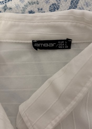 Kadın Beyaz Keten Kısa Kollu Gömlek - Görsel 3