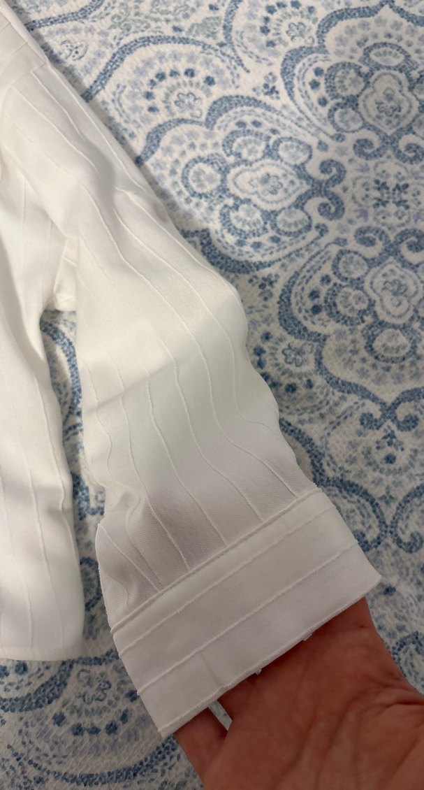 Kadın Beyaz Keten Kısa Kollu Gömlek - Görsel 2