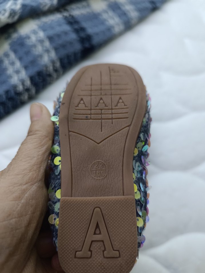 Gri Pul İşlemeli Kız Babet Ayakkabı - Görsel 3