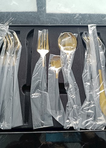 Altın ve Siyah 6kisilikÇatal Bıçak Kaşık Seti - Görsel 3