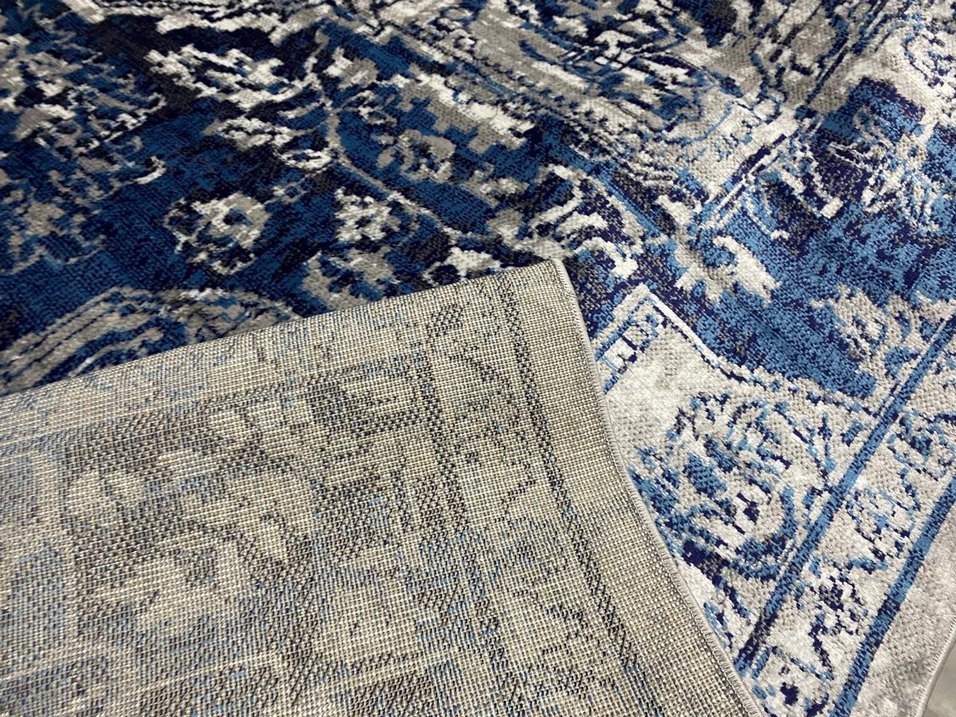 Lacivert etnik desenli halı  - Görsel 2