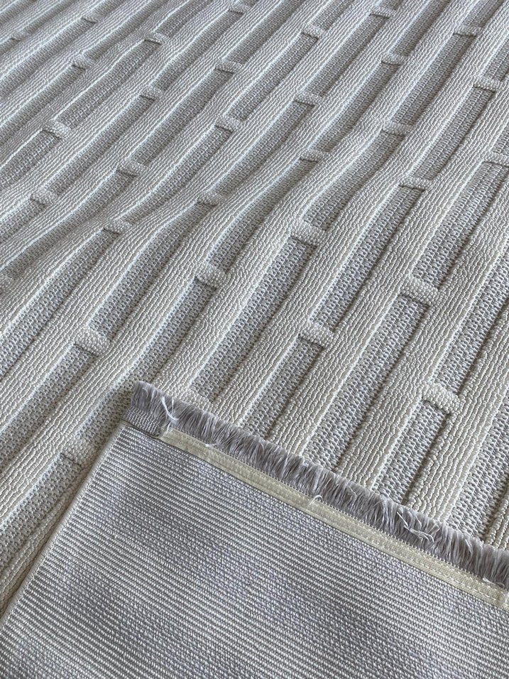 Gri Modern Dokulu Halı 200x300 ebatinda - Görsel 2