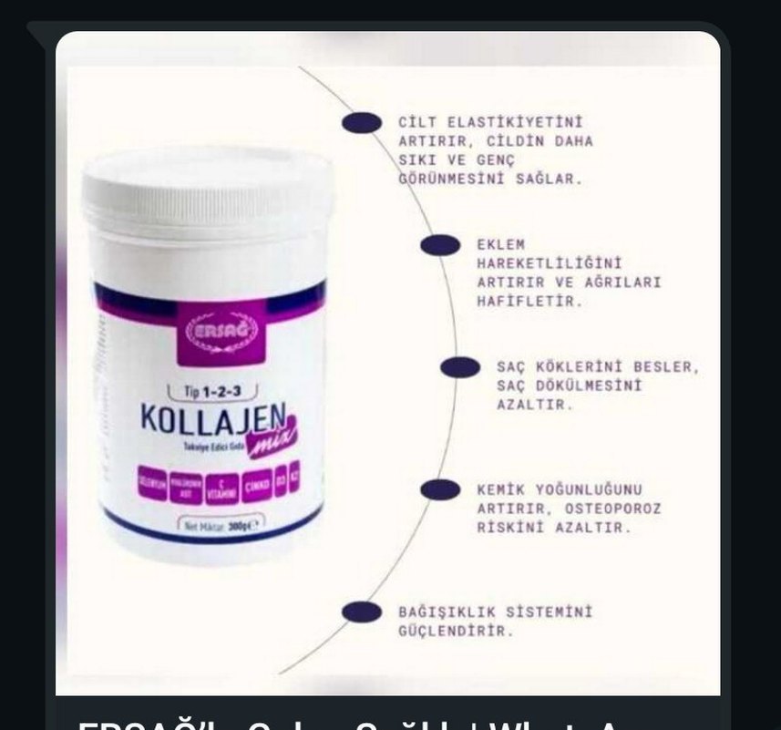 Bitkisel içeriğe sahip Beyaz Toz Kollajen Mix 300g - Görsel 4