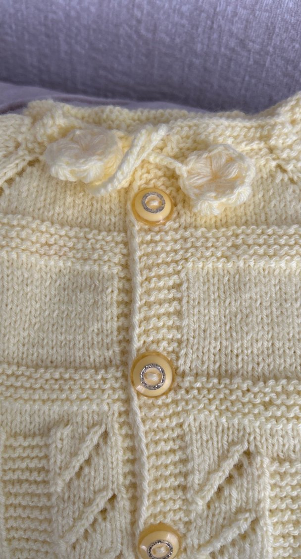 Kız Çocuk Sarı Kısa Kollu El Örgüsü Yelek - Görsel 2