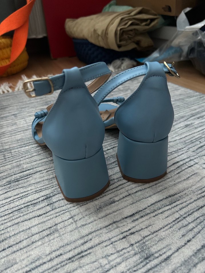 Mavi Bantlı Kadın Topuklu Sandalet - Görsel 2