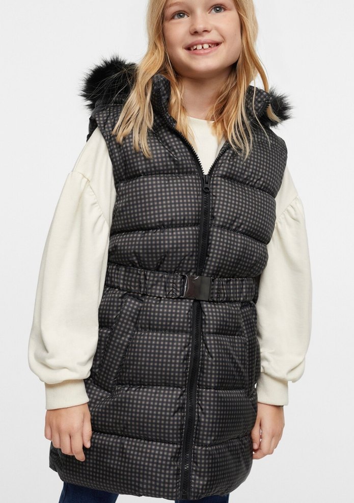 Kemerli Kareli Kadın Şişme Yelek - Görsel 2