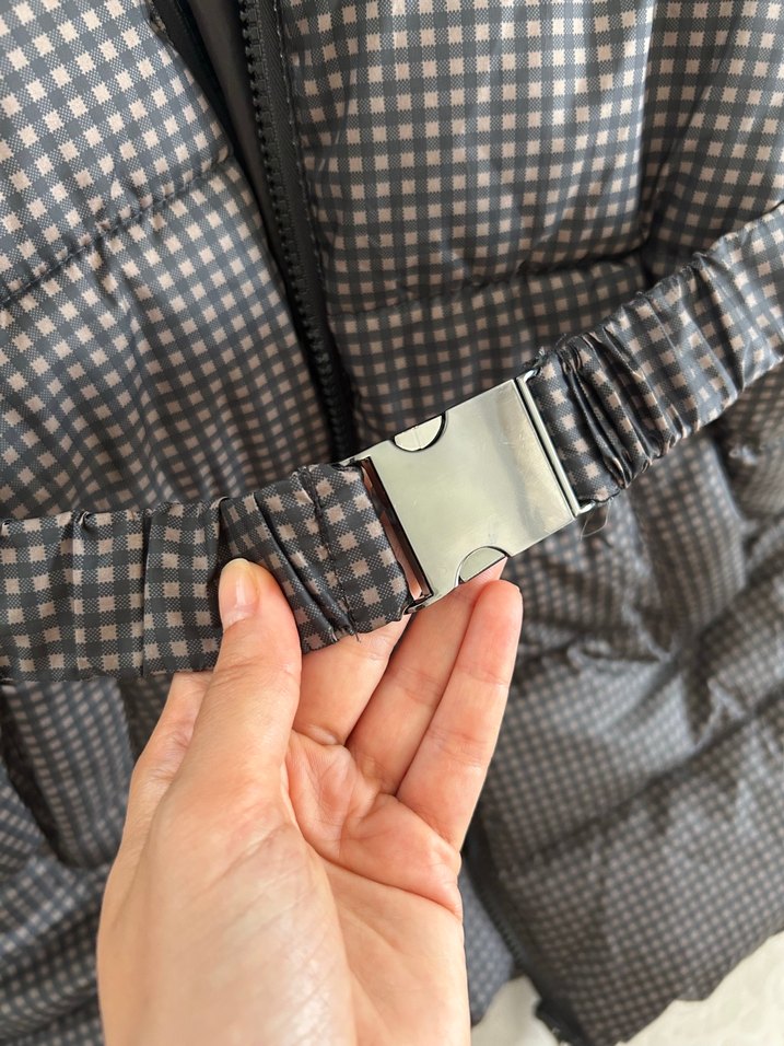 Kemerli Kareli Kadın Şişme Yelek - Görsel 5