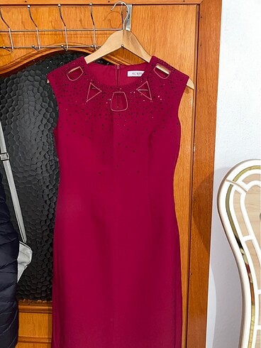 40 Beden bordo Renk elbise