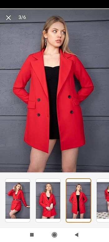 l Beden kırmızı Renk Blazer ceket