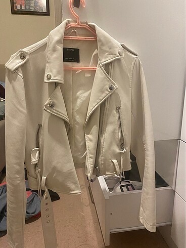 Bershka deri ceket ekru