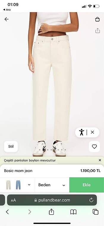 Pull bear kum jean mom fit