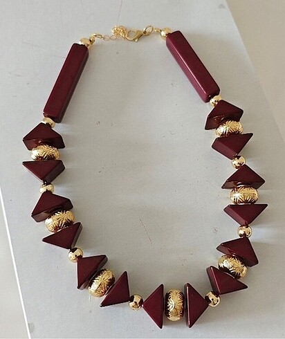 Bordo renk kolye sıfır