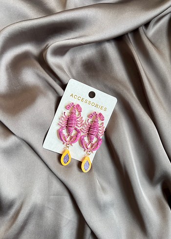 Beden pembe Renk Bohem zara model küpe
