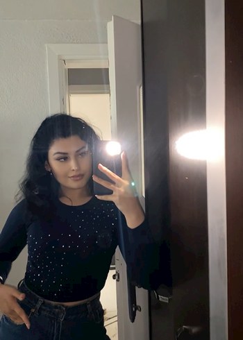 Kadın Mavi Payetli Uzun Kollu Crop Top - Görsel 2