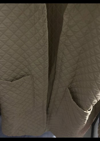 Bej Kadın Midi Kapitone Ceket - Görsel 2