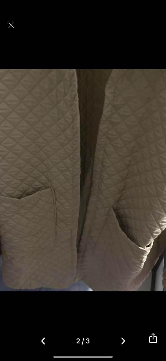 Bej Kadın Midi Kapitone Ceket - Görsel 2